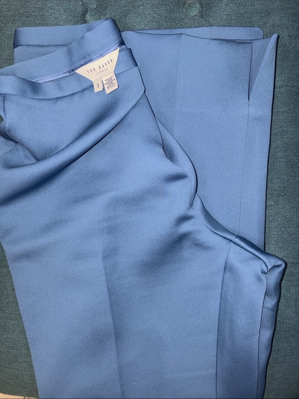 Ted Baker Dusty Blue Satin Trousers